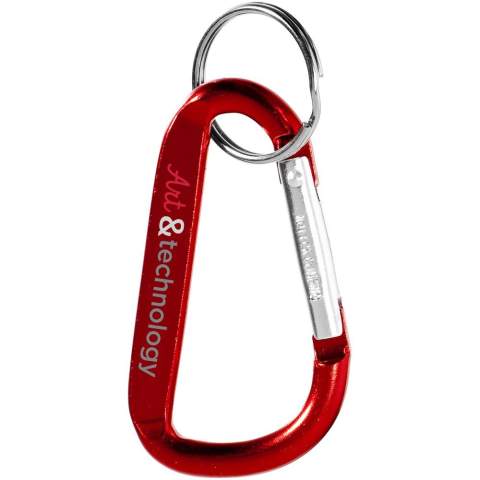 Le porte-clés Timor à mousqueton est très pratique puisqu'il peut être attaché à un sac à dos. Il est fabriqué en aluminium léger et résistant et présente une finition métallique saisissante. Timor propose différentes options pour ajouter un logo visible. Le mousqueton n'est pas adapté à l'escalade.