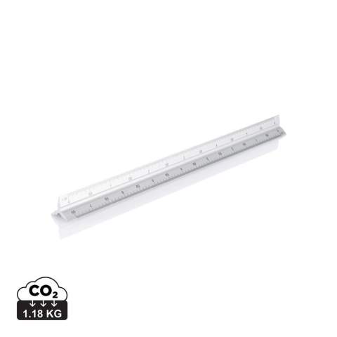 Aluminiumlineal mit 5 verschiedenen Skalen (1:20, 1:25, 1:50, 1:75 und 1:100); 1 Seite ist für die Werbeanbringung vorgesehen.<br /><br />TapeLengthMeters: 0.30