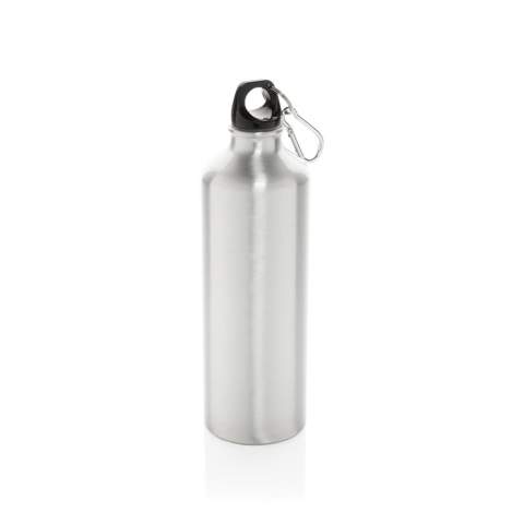 This 750ml XL aluminium bottle is the ultimate lightweight companion when hitting the outdoors. Attach it to any backpack with the handy carabiner. Also perfect when doing sports. For cold water only. BPA free.