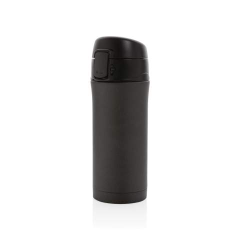 A beautiful metallic version of this great double wall stainless steel vacuum mug that keeps your drink warm for up to 5 hours or cool for up to 15 hours. The lid is lockable and therefore avoids any risk of leaking or spilling. The lid is easy to keep clean for optimal hygiene and is dishwasher safe. The unique design of the mug allows you to drink conveniently and safely with one hand directly from the mug. The size of the mug is suitable to place in any car drink holder. Capacity: 300 ml.<br /><br />HoursHot: 5<br />HoursCold: 15