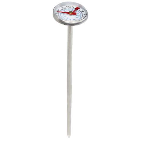 Thermometer voor de barbecue met meetbereik in zowel ℃ als ℉.  Mechanische inductie kan direct en nauwkeurig worden gemeten in de oliepan, bij het braden of voor de temperatuurregeling van de barbecue. De duurzame, roestvrijstalen behuizing biedt sterkte en corrosiebestendigheid. Gemakkelijk te gebruiken en gemakkelijk schoon te maken.