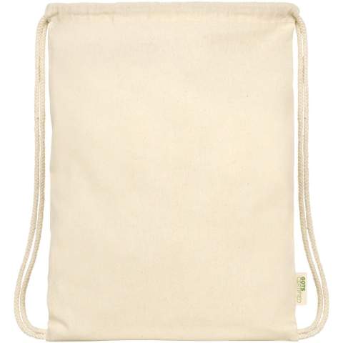 Sustainable drawstring bag with a large main compartment and cotton drawstring closure to keep all belongings safe and secure. This bag is made in India with 100 g/m² organic cotton and is OEKO-Tex certified. With a resistance up to 5 kg weight, this bag is made to last and suitable for daily use.  