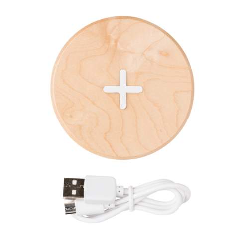 Charge your mobile devices without connecting a cable.  Just place your mobile phone on the pad and wait for the charging notification to appear. Made out of natural birch wood. Compatible with all QI enabled devices like Android latest generation, iPhone 8 and up. Input: 5V/2A. Wireless output: 5V/0.8A.<br /><br />WirelessCharging: true