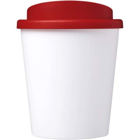 Kompakter, doppelwandiger Isolierbecher mit Schraubverschluss. Passt unter die meisten Kaffeemaschinen. Das Fassungsvermögen beträgt 250 ml. Mischen und kombinieren Sie Farben, um Ihren perfekten Becher zu kreieren. Hergestellt in Großbritannien. Verpackt in einem recycelten PE-Kunststoffbeutel. BPA-frei. EN12875-1-konform, spülmaschinen- und mikrowellengeeignet.