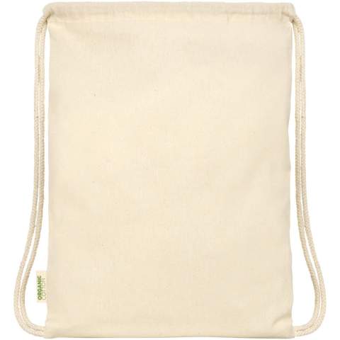 Sustainable drawstring bag with a large main compartment and cotton drawstring closure to keep all belongings safe and secure. This bag is made in India with 100 g/m² organic cotton and is OEKO-Tex certified. With a resistance up to 5 kg weight, this bag is made to last and suitable for daily use.  