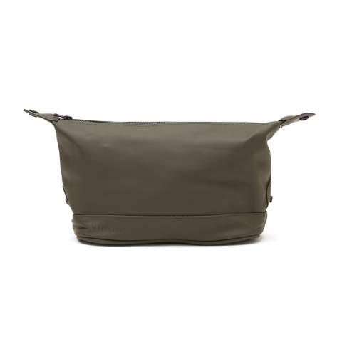 A toiletry bag that is not only practical and handy, but also minimalistic with a modern design. The bag is made of a water-repellent material, therefore you don't have to worry about its contents. The bag closes with a zipper and is ideal for traveling. Made of nubuck PU-Material which gives the bag its water-repellent properties.