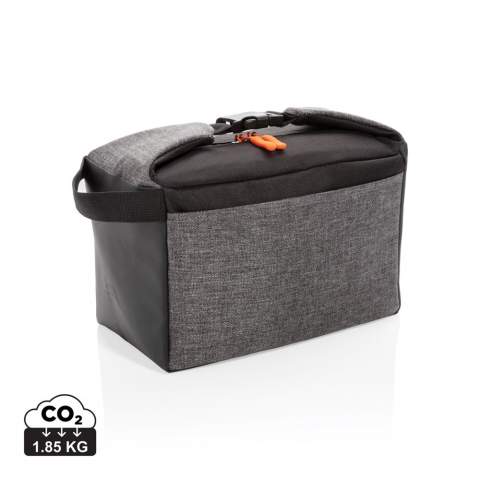 With a 8-can capacity, there is plenty of room to store your food and drinks. Additional features include a front pocket,  buckle closure and additional handle strap.