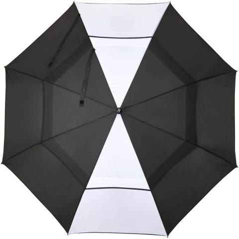 Le parapluie de golf coupe-vent Jeff est conçu avec une toile large en polyester de 140 cm, protégeant confortablement plusieurs personnes des éléments. Le mât et le cadre robustes en fibre de verre offrent une excellente flexibilité et une forte résistance aux vents violents. Une poignée pratique en plastique avec un bouton d’ouverture automatique permet une utilisation rapide et facile. Les panneaux contrastés de la toile offrent une opportunité parfaite pour une marque audacieuse et accrocheuse, idéale pour les événements, les promotions ou l’utilisation quotidienne.