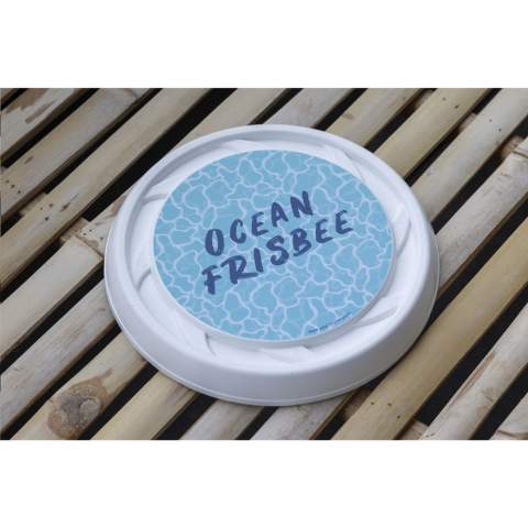 WoW! Frisbee (Ø 23 cm) van gerecycled plastic. Inclusief full colour sticker.