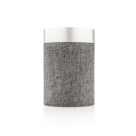 The Vogue 3W wireless speaker combines elegant design with the best beats for your home or office. The trendy round shape and fabric material will look fantastic wherever you place it.  The item uses BT 4.2 for a smooth and super-fast connection. It has a 1.200 mAh battery that can play up to 5 hours of music and can be re-charged in under 3 hours. The wireless operating distance is 10 metres. The speaker has smooth rubber strips on the bottom to stop it from sliding and it also improves the sound. With microphone and pick up function to answer calls. Registered design®<br /><br />HasBluetooth: True<br />NumberOfSpeakers: 1<br />SpeakerOutputW: 3.00