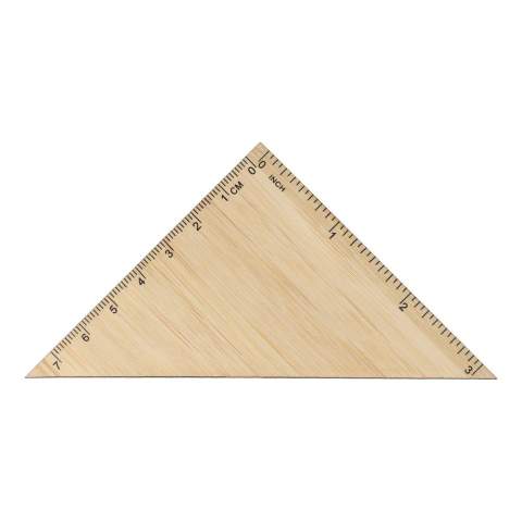 A set square crafted from bamboo, perfect for drawing, drafting, and geometry.