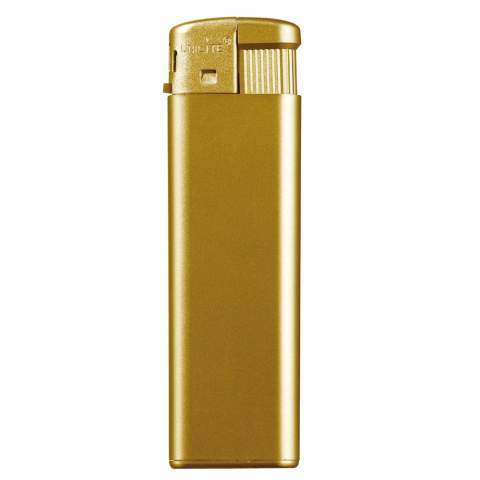 Briquet électronique rechargeable. Couleurs métallisées. Avec sécurité enfants.