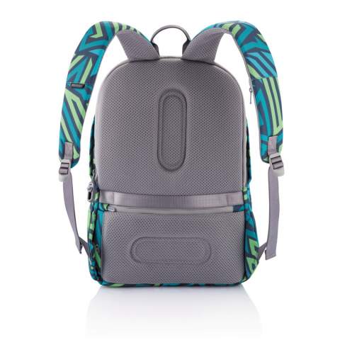 For university, school, work or your next trip, the Bobby Soft Backpack is ready! The iconic Bobby anti-theft design with hidden RFID protected pockets, no front access and hidden zippers is now complemented with a safe zipper puller on the main compartment. In the main compartment, you can easily organise your gear with a padded 15.6" laptop compartment, notebook pocket, smart pockets and a keychain clip. The top of the backpack is expandable giving additional space. This backpack is also equipped with an integrated USB charging port and water repellent material. Made from R-pet materials and AWARE™ tracer. With AWARE™, the use of genuine recycled fabric materials and water reduction is guaranteed, by using the AWARE disruptive physical tracer and blockchain technology. Each Bobby Soft saves 23L of water and reuses 39 plastic bottles. Registered design®<br /><br />FitsLaptopTabletSizeInches: 15.6<br />PVC free: true