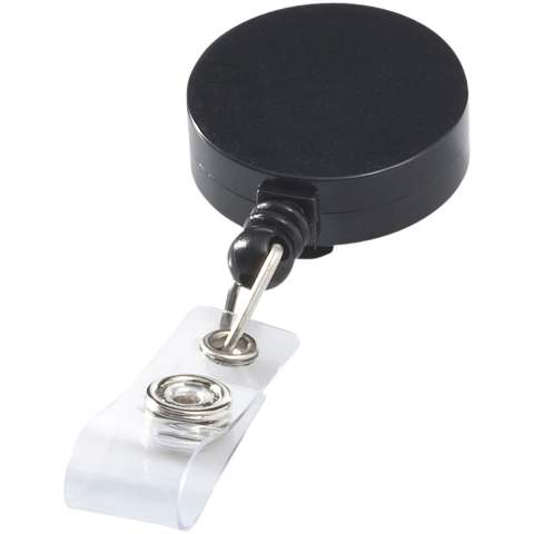 Great for tradeshows and employee badges. Can also be used as a key ring holder.
