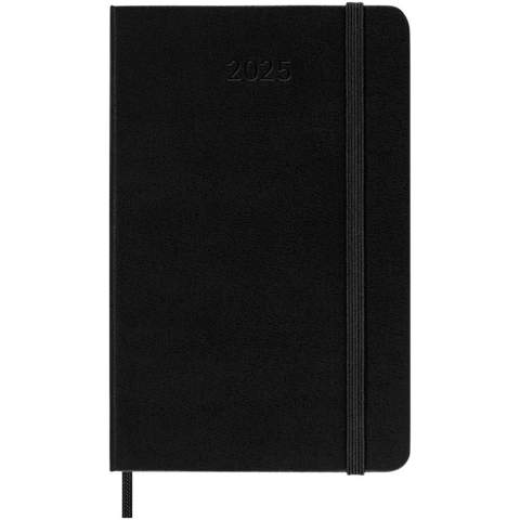 Plan out every day in the minutest detail with the Moleskine 12-month hard cover daily planner. Dated from January to December 2026, this pocket size planner is formatted to show one whole day per page – to have plenty of space to record events, appointments, to-dos, reminders and plans. Throughout the year, it grows into a day-by-day physical record of everything accomplished. Features ivory-coloured acid-free paper, a black elastic closure, a page ribbon marker, a colour coordinated expandable inner pocket, and stickers for personal customisation, as well as year stickers for the spine.