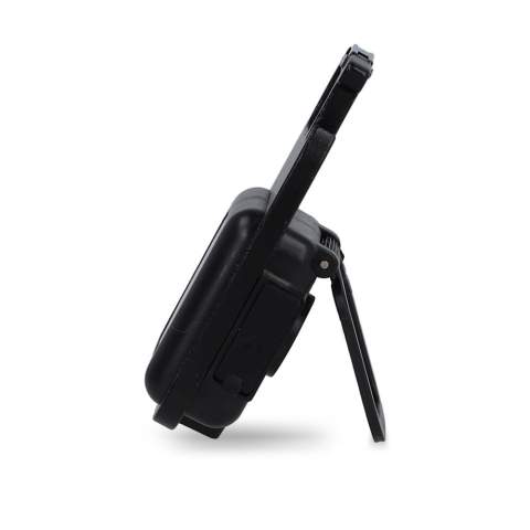 Multi-tool light made from recycled aluminum featuring a bottle opener, foldable stand, and a strong magnet. Equipped with a 180mAh rechargeable battery and a COB light providing up to 300lm brightness. Offers light modes of high, medium, and strobe, with a long press function for easy access to the highest mode.