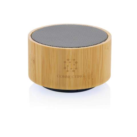 3W wireless speaker made with FSC® 100% bamboo casing and RCS (Recycled Claim Standard) certified recycled ABS. Total recycled content: 16% based on total item weight. RCS certification ensures a completely certified supply chain of the recycled materials. The speaker has an integrated light at the bottom. The speaker is equipped with a 300 mAh battery to ensure up to 3 hours of playing time and BT4.1 for smooth connection and clear sound. Connection range up to 10 metres. With mic to answer calls. Packed in FSC mix FSC® box. Including RCS certified recycled TPE charging cable. Item and accessories 100% PVC free.<br /><br />HasBluetooth: True<br />NumberOfSpeakers: 1<br />SpeakerOutputW: 3.00<br />PVC free: true