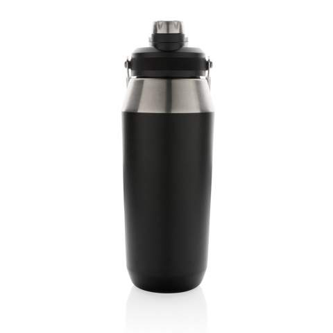 The ultimate stainless steel bottle for on-the-go versatility. The lid has a dual function that has both a flip top straw and screw cap so you can choose how you want to drink from the bottle! The bottles features a top handle for easy carrying.  Double wall vacuum insulated stainless steel keeps beverages hot for up to 5 hours or cold for up to 15 hours. A powder coat finish creates a highly durable exterior. Capacity 1000ml. BPA free.<br /><br />HoursHot: 5<br />HoursCold: 15