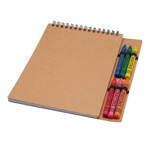 Das Doodle A5 Softcover Spiralnotizbuch mit Farbstiftset umfasst 50 Blatt, blanko, aus 70 g/m² Papier. Das Notizbuch hat abgerundete Ecken. Es ist mit einer Stiftschlaufe versehen. Es sind 6 Farbstifte (blau, grün, gelb, rot, rosa, orange) enthalten. Farbstiftgröße: 8 x 0,8 cm. Achtung! Nicht für Kinder unter drei Jahren geeignet. Verschluckbare Kleinteile, Erstickungsgefahr.