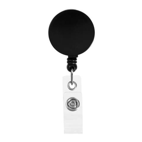 Great for tradeshows and employee badges. Can also be used as a key ring holder.