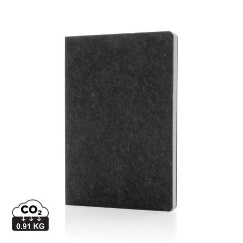 This beautiful Phrase recycled felt notebook is perfect for all your notes. The cover and inner pages are made from 100% GRS certified materials. GRS certification ensures a completely certified supply chain of the recycled materials. Total recycled content: 99% based on total item weight. The notebook features 96 sheets/192 lined white pages of 80 g/m2.<br /><br />NotebookFormat: A5<br />NumberOfPages: 192<br />PaperRulingLayout: Lined pages