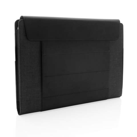 Create your office anywhere and anytime with this practical 2-in-1 laptop sleeve and workstation. The laptop sleeve easily converts into a mobile office so you can work anywhere comfortably. Stay organised with the additional sleeve pockets and pen loops that allows you to take your other office essentials with you. Beautifully designed with a material mix of polyester and PU. The laptop sleeve fits an 15.4 inch laptop.<br /><br />FitsLaptopTabletSizeInches: 15.4