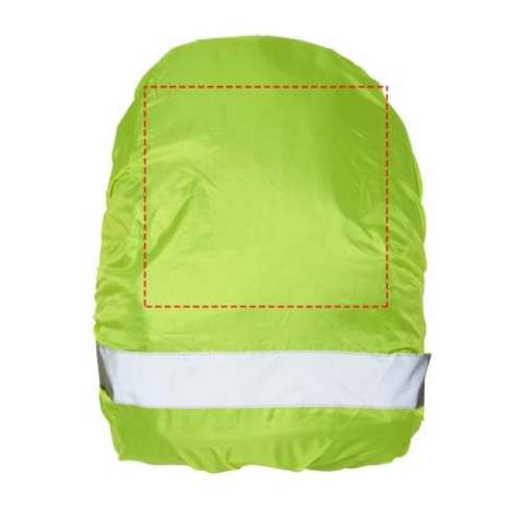 Ideal safety bag cover for cyclists, hikers, commuters, etc. An extra flexible safety accessory that increases visibility, while keeping the contents of the bag dry. Made of high performance waterproof WP 600 lime fluorescent material with reflective film. Selected parameters are tested according to EN 13356:2001 Type 2.