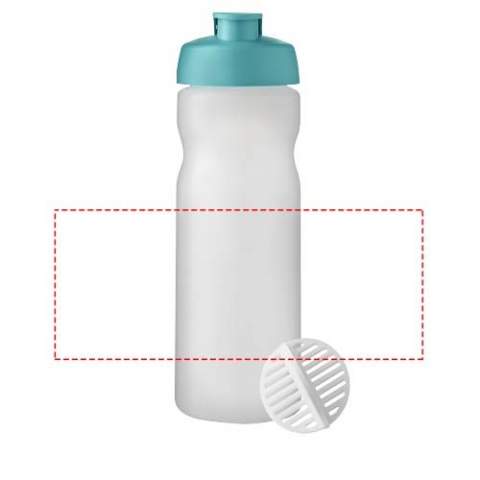 Bouteille de sport à simple paroi avec boule de shaker pour assurer un mélange homogène des boissons protéinées. Dispose d’un couvercle antifuite avec fermeture à clapet. Capacité de 650 ml. Fabriquée au Royaume-Uni.
