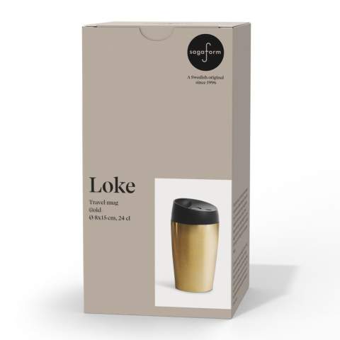 Our popular travel mug made to fit directly under most coffee machines. Capacity 240ml. The clever locking function makes the mug both leak-proof and easy to drink from. Simply press the button to open/close. The mug has a double-walled design to better retain heat. Make a sustainable choice and avoid disposable mugs.
