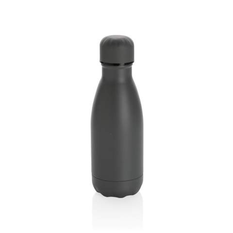 Verhoog uw dagelijkse waterinname met deze unikleur vacuüm geïsoleerde roestvrijstalen fles. De fles houdt gekoelde dranken maximaal 15 uur koud en warme dranken maximaal 5 uur warm. Met een basis die in de meeste bekerhouders past, houdt deze slank uitziende waterfles je overal onderweg gehydrateerd. Met een capaciteit van 260ml ideaal voor kinderen om of in je tas te gooien.<br /><br />HoursHot: 5<br />HoursCold: 15