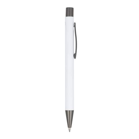 The recycled aluminum edition of our popular New York pen, with a soft touch finish; an elegant, aluminum ball pen with a sleek vibe. The pen comes with black writing ink.