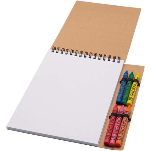 Das Doodle A5 Softcover Spiralnotizbuch mit Farbstiftset umfasst 50 Blatt, blanko, aus 70 g/m² Papier. Das Notizbuch hat abgerundete Ecken. Es ist mit einer Stiftschlaufe versehen. Es sind 6 Farbstifte (blau, grün, gelb, rot, rosa, orange) enthalten. Farbstiftgröße: 8 x 0,8 cm. Achtung! Nicht für Kinder unter drei Jahren geeignet. Verschluckbare Kleinteile, Erstickungsgefahr.