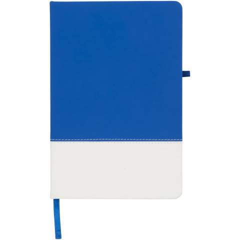 A5 notebook with two toned colour blocking cover. Includes 80 sheets (70g/m2) lined paper.