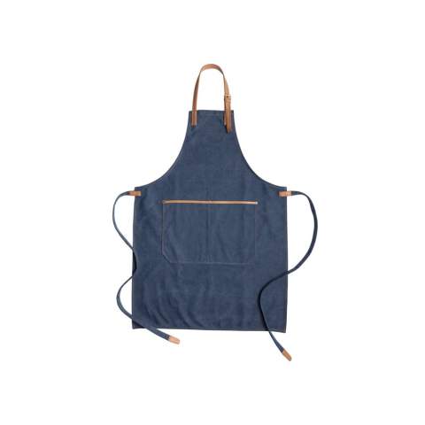 Be a top chef in this beautiful apron made in a heavy quality 16oz. canvas with PU accent details.  With a one-size design, it has adjustable straps at the neck and on the sides. A large pocket comes in handy for storing notes and utensils. Supplied in a Kraft gift box. Machine wash at 30 degrees celsius with similar colours.