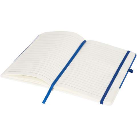A5 notebook with two toned colour blocking cover. Includes 80 sheets (70g/m2) lined paper.