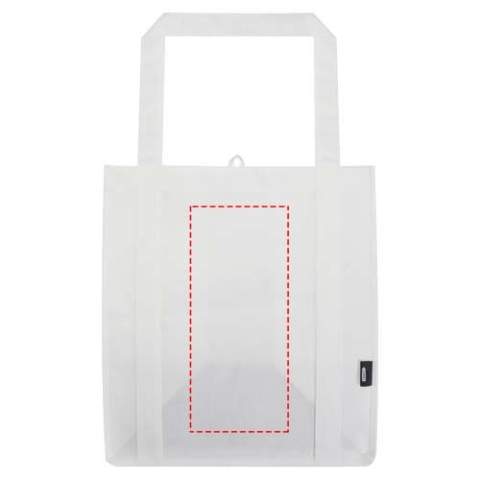 Fabriqué en RPET non-tissé durable et résistant à la déchirure, le sac shopping Liberty recyclé certifié GRS est doté d'une planche de fond qui le rend polyvalent et solide. Le sac shopping est doté d'un grand compartiment principal et de poignées de 25 cm de long. Capacité : 29 litres. Capacité de charge maximale de 12 kg.
