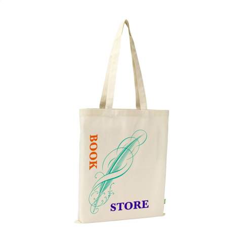 WoW! Rugged ECO shopping bag made of 97% organic high-quality cotton (140 g/m²). With long handles. Durable and environmentally-friendly. Capacity approx. 8 liters.