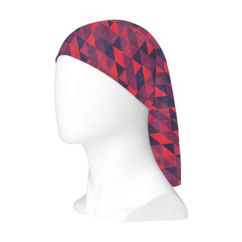 Multifunctional, seamless bandana made of high-quality microfibre polyester (130 g/m²): breathable, absorbent and quick-drying. This trendy accessory can be worn in different ways: as a scarf, hairband, mask, headscarf or wristband. Protects against the sun and the cold. One size. Including full-colour sublimation print. Made in Europe.