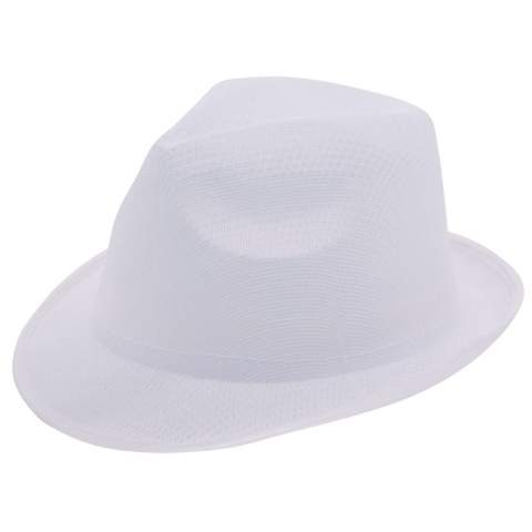 Take on the role of godfather with this promotional version of the mafia hat. Add a coloured ribbon above the edge of the hat for an even more playful effect, including a fun message or your (company) logo. Made of polyester. Extremely economical pricing for large quantities.