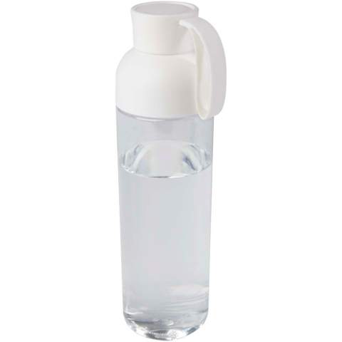 De Illuminate RPET waterfles is gemaakt van gerecycled plastic en heeft een comfortabel siliconen handvat om hem gemakkelijk mee te nemen. De fles heeft een inhoud van 600 ml en past gemakkelijk in het zijvak van een rugzak en in de meeste bekerhouders van auto's. De tweedelige constructie maakt schoonmaken eenvoudig. BPA-vrij.