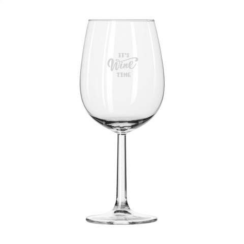 Clear, stemmed wine glass. Classic design. For serving wine in cafes or restaurants, during business parties or a private party. Capacity 450 ml.