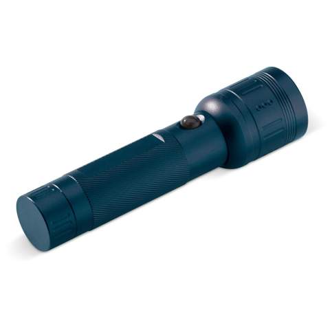 Take this alluminium 3W LED torch with you on a survival trip or when camping. It is compact and lightweight. Batteries included. Comes packaged in a gift box.