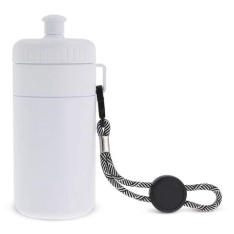 Toppoint design high quality sports bottle with ergonomic cap. Made in Europe. 100% leak-proof, made of high-quality soft-squeeze materials for an easy squeeze. The sports bottle can be printed all over in full-colour. BPA-free. Includes a strap to carry.