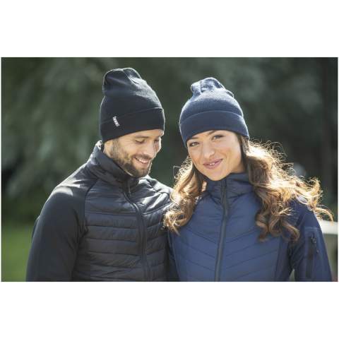 The Hale beanie is made of Polylana® fiber – a  low-impact alternative to 100% acrylic and wool fibers – saving water, energy and reducing CO2 emission during the production and dyeing process. Comparing with acrylic fiber, for each Hale beanie the following impact savings are realized: 2.77 liter water, 5.16 MJ energy and 0.06 kg GhG (CO2). Impact savings are based on validated Life Cycle Assessment (LCA) data. Made of 1x1 rib knit with Polylana® fiber and acrylic with a 12-gauge density. The ideal choice for those who value fashion while caring for the environment.