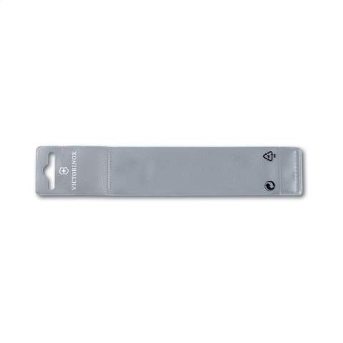 Plastic Victorinox protective sleeve for knives. With transparent front side and extra reinforcement for sharp/pointed edges.