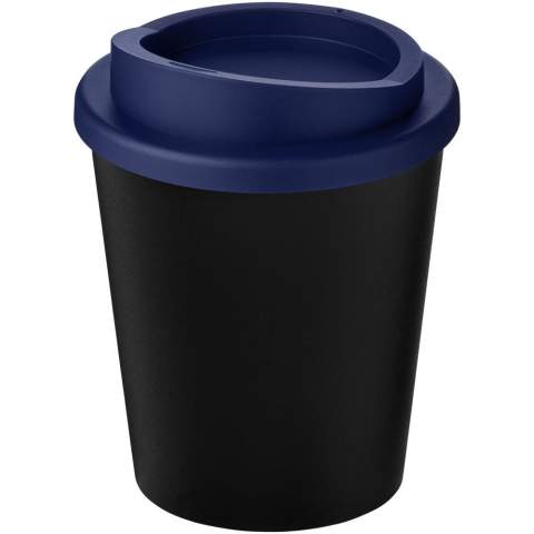 Compact, double-wall insulated tumbler with twist-on lid. Fits under most coffee makers. The tumbler is 70% recycled in total, with a recycled mug with black inner layer, and a standard lid. Since the lid is not made of recycled material it can be ordered in a wide range of different colours. Mug is fully recyclable. The shades of black may vary due to the nature of the recycled material. Volume capacity is 250 ml. Made in the UK. Packed in a recycled PE plastic bag.
