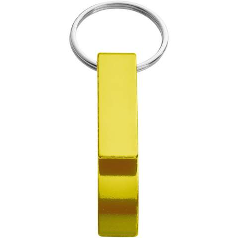 Der Tao Flaschen- und Dosenöffner Schlüsselanhänger ist das perfekte Accessoire, um jederzeit und überall eine Flasche oder Dose zu öffnen und gleichzeitig auf raffinierte Weise für eine Marke zu werben. Der Schlüsselanhänger ist aus Aluminium gefertigt, was ihn stark und leicht macht. Ein aufgedrucktes Logo auf dem Schlüsselanhänger in Kombination mit dem Metallic-Finish lässt ihn noch mehr hervorstechen. 