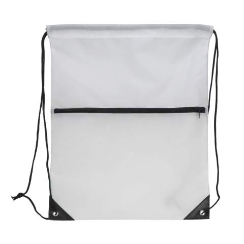 Ontdek de veelzijdige Drawstring Bag 210T R-PET met rits! Stijlvol, milieuvriendelijk en functioneel, perfect voor al je benodigdheden onderweg.