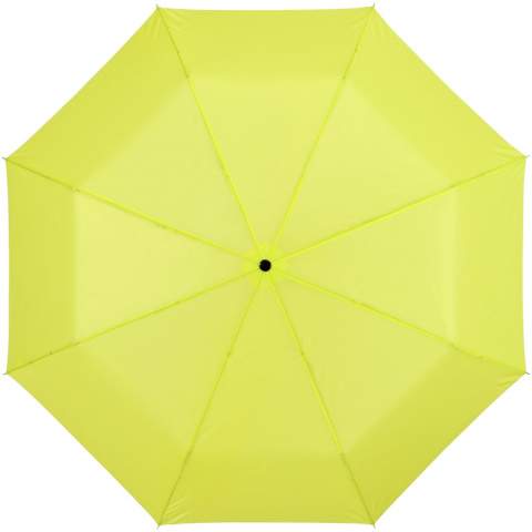 21.5" umbrella with metal frame, metal ribs and plastic handle. Umbrella is supplied with a pouch.