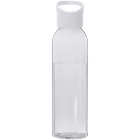 One of our most popular water bottle designs has become more sustainable with the introduction of recycled plastic. The single-walled Sky bottle is BPA free and has a 650 ml capacity, and it fits in the side pocket of most backpacks, as well as in most car cup holders. The twist-on lid ensures easy opening and closing, and has a built-in carrying handle.